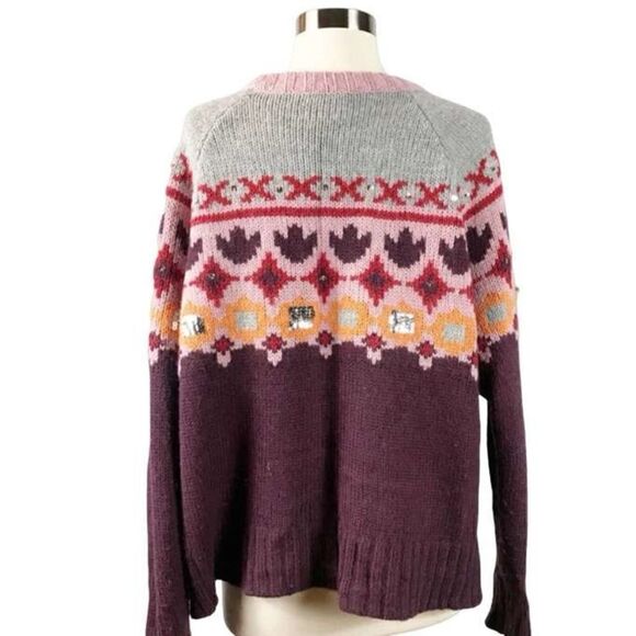 Cinq a Sept Gianni Sequin Fair Isle Sweater - Picture 12 of 16